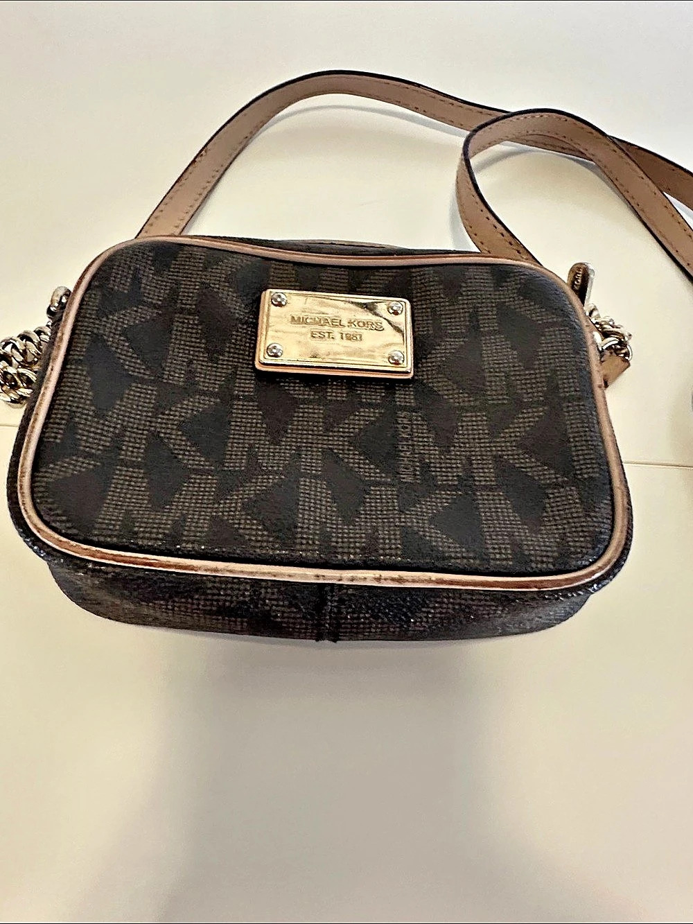 Michael Kors Jet Set Small Signature Logo Camera Crossbody Bag